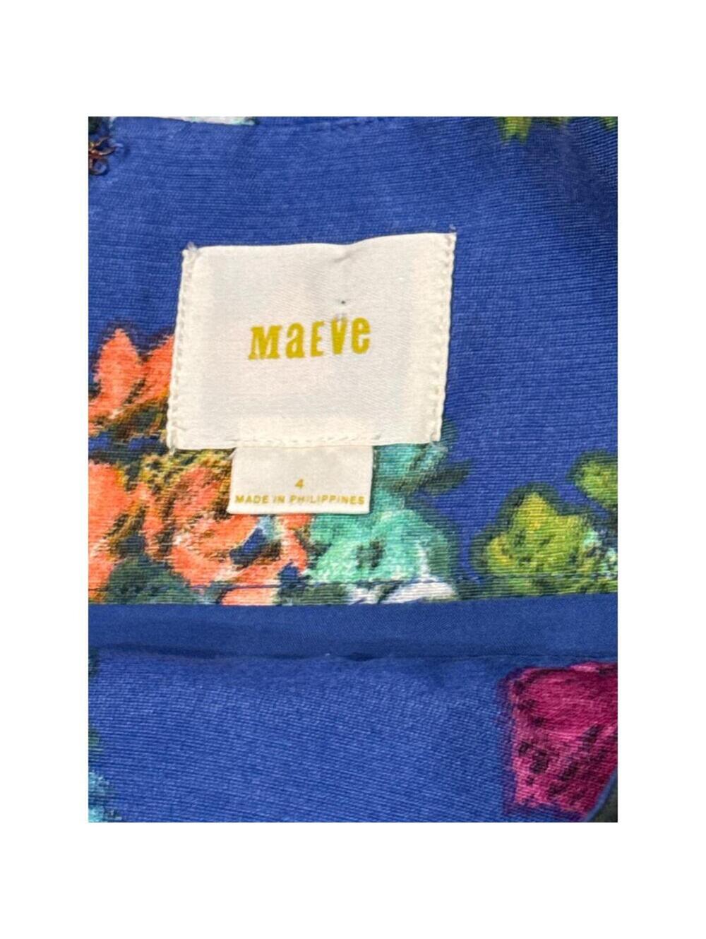 Anthropologie Maeve Silk Mini Skirt Garden Days 4 Blue floral fairy summer party - Picture 3 of 8